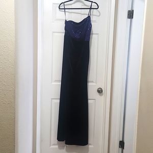 Sequin and velvet navy dress from Windsor